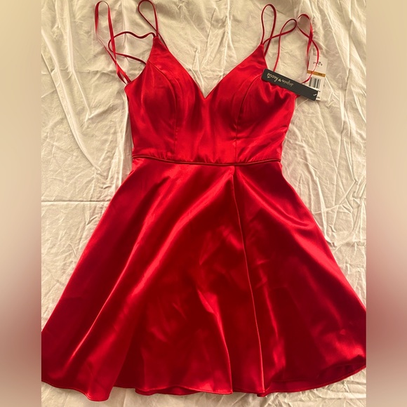 Red satin homecoming dress from Dillards - Picture 1 of 3